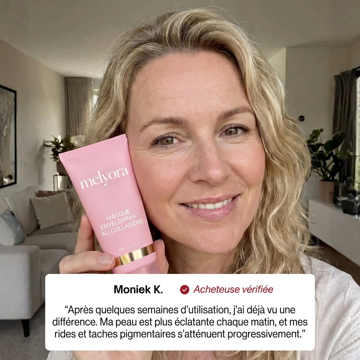 Masque enveloppant au collagene et son pinceau