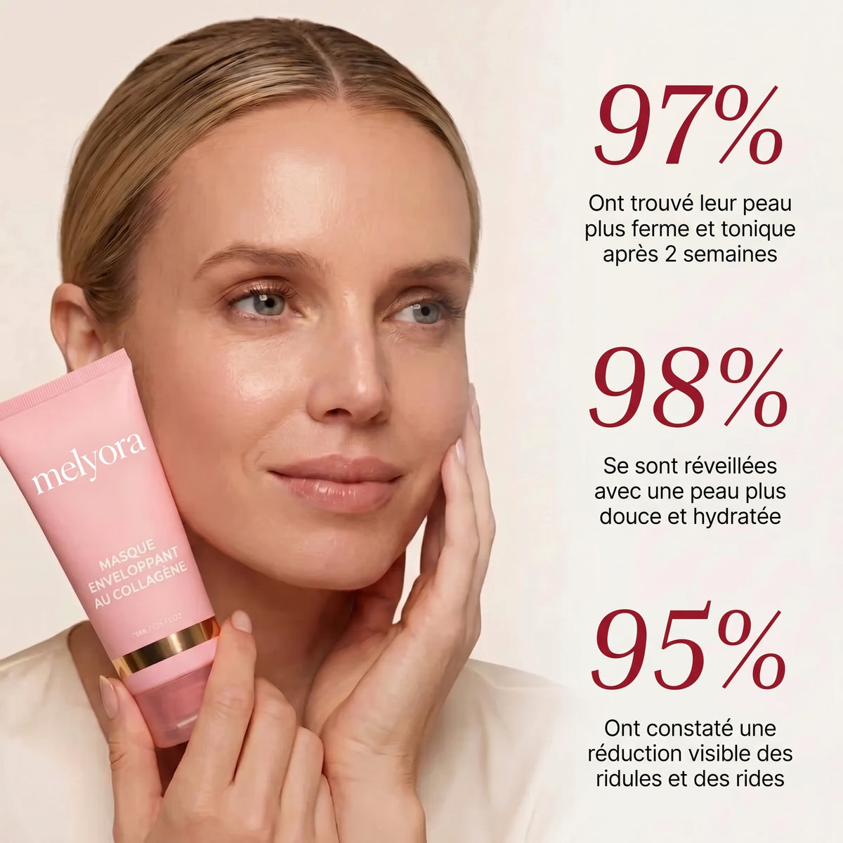 Masque enveloppant au collagene et son pinceau